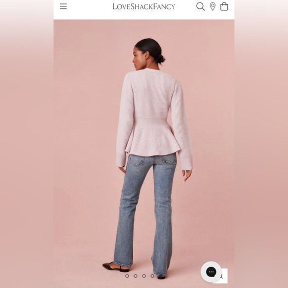 LoveShackFancy Luisa Peplum Cardigan - Picture 3 of 5